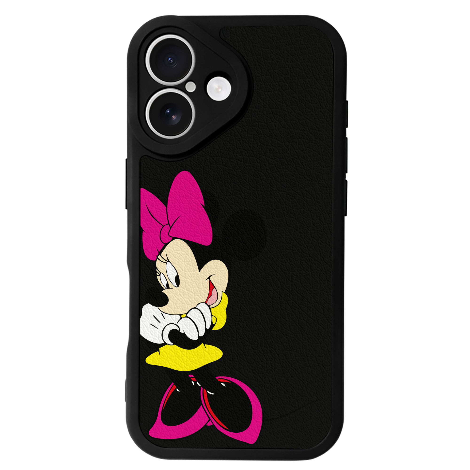 （画像用） ミッキーマウス Mickey Mouse 【iPhone 16シリーズ対応】シリコンスマホケース（レザー調） 材質：シリコン